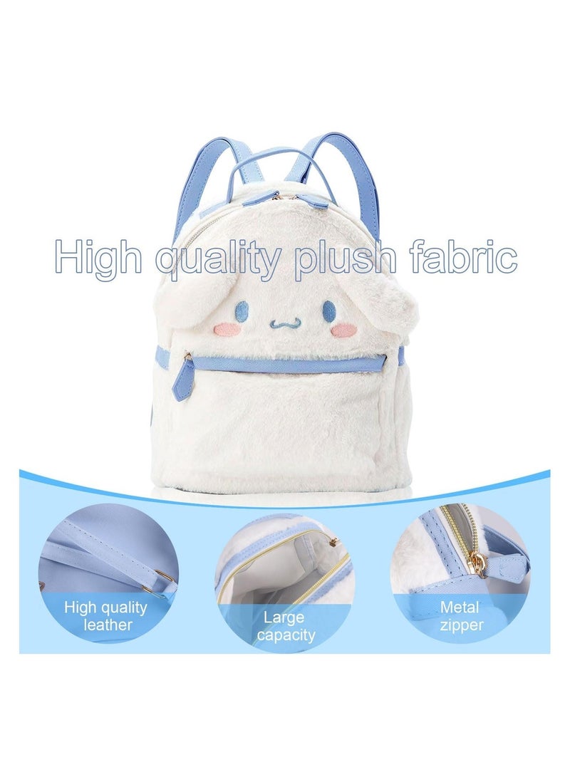 XICEN Cute Mini Plush Backpack, Cute Anime Cartoon Bag Soft Fuzzy Handbags With Character Accessories-White - Image 4